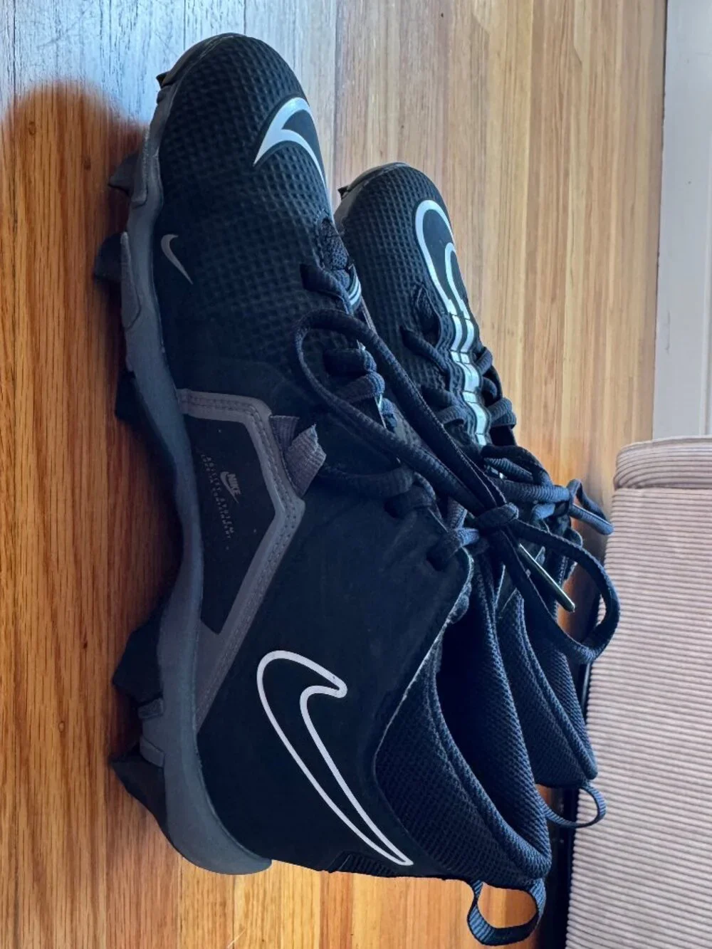 Nike Alpha Menace 3 Shark GS ‘Black Iron Grey’ Big Kids 6 Wide Football Cleats